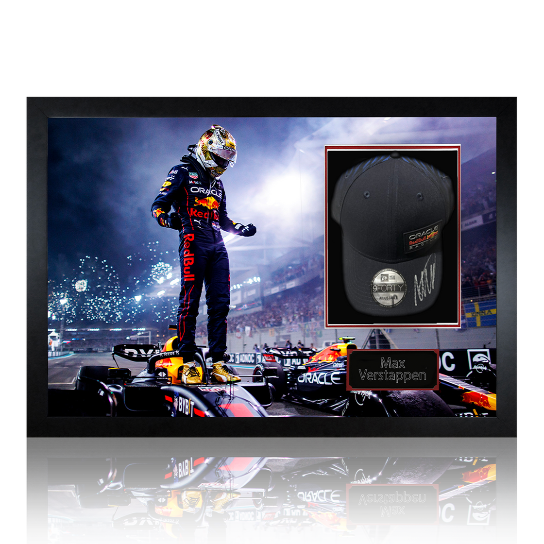 Max Verstappen Signed Red Bull F1 Cap Iconic Frame