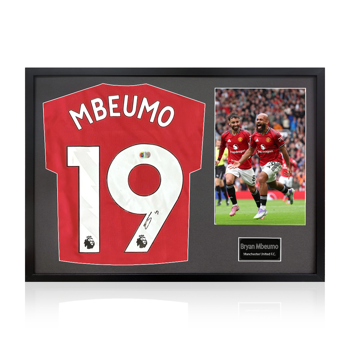 Bryan Mbeumo Signed Manchester United Shirt Classic Frame (ACG Cert)