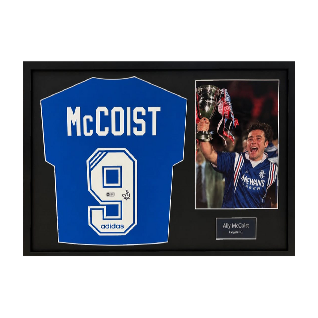 Ally McCoist Signed Rangers Shirt Classic Frame (ACG Cert)