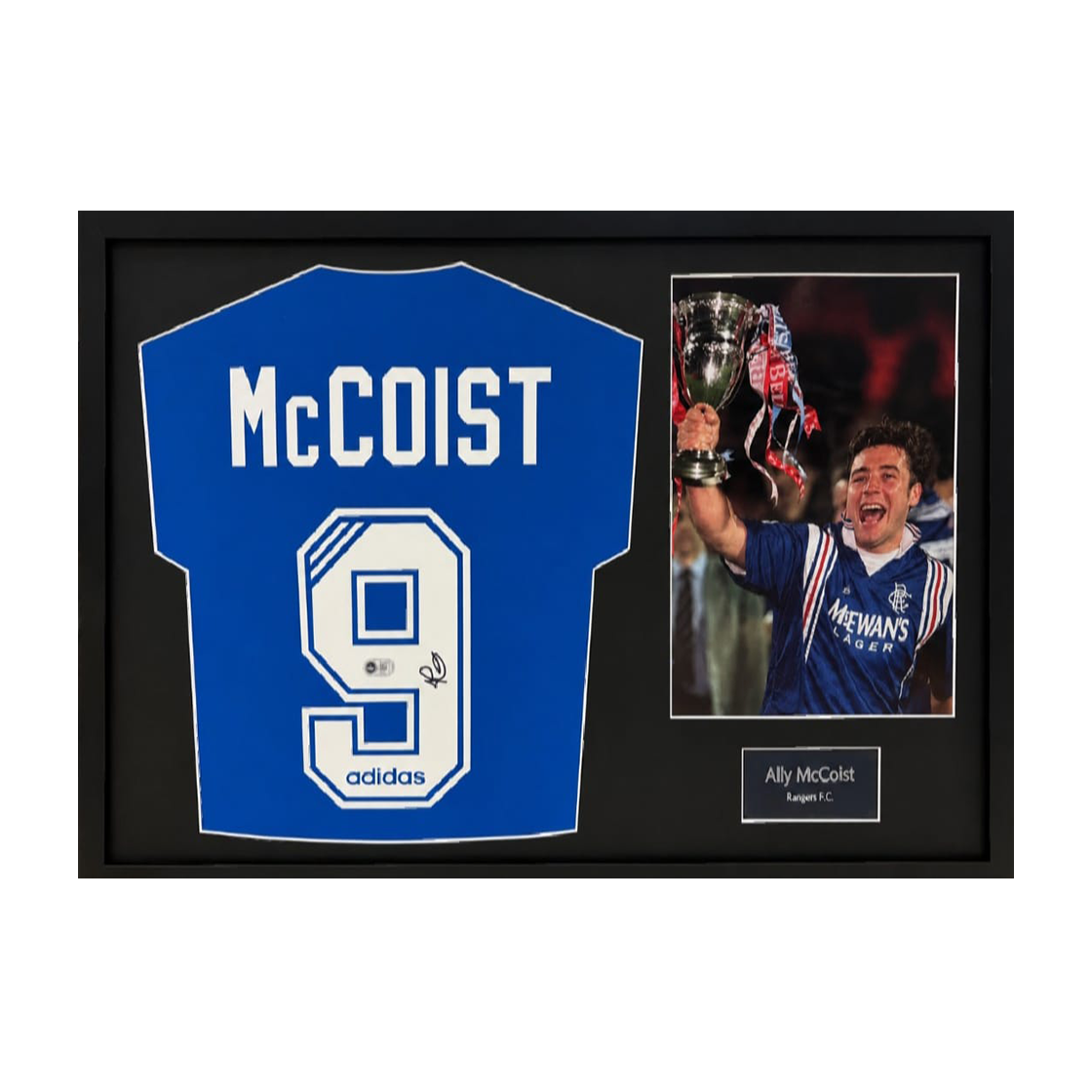 Ally McCoist Signed Rangers Shirt Classic Frame (ACG Cert)