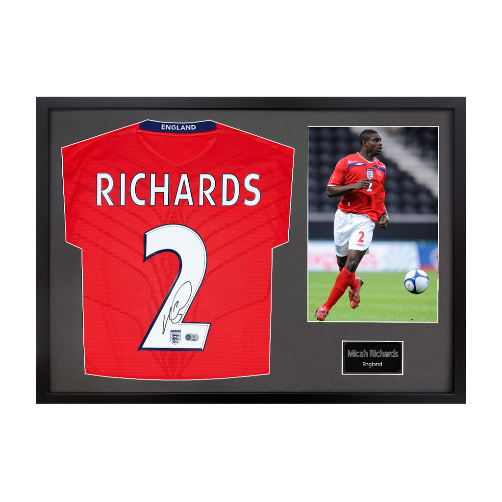 Micah Richards Signed England Shirt Classic Frame (ACG Cert)