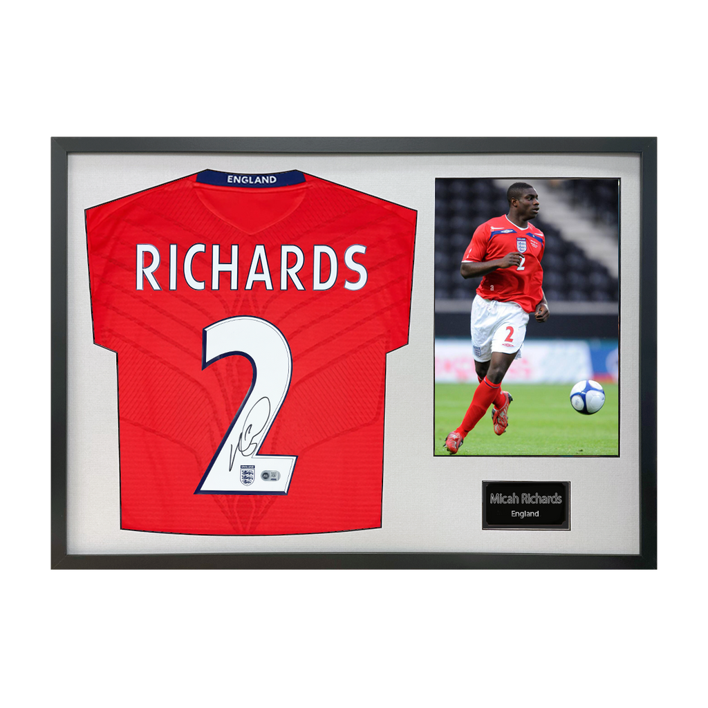 Micah Richards Signed England Shirt Classic Frame (ACG Cert)