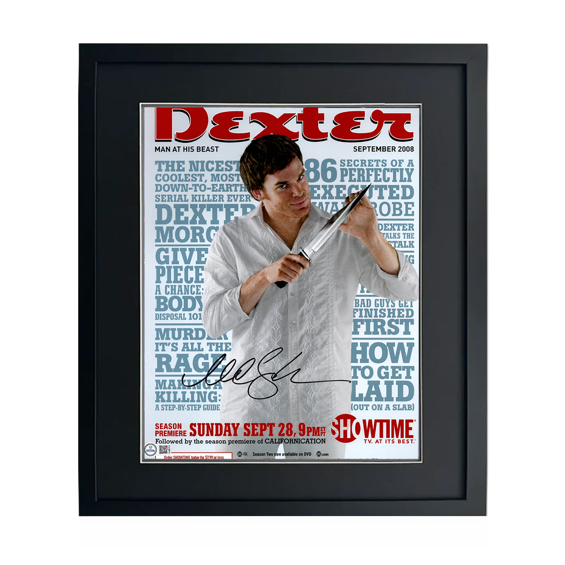 Michael C. Hall Signed Dexter Image Compact Frame (AFTAL Authentication)