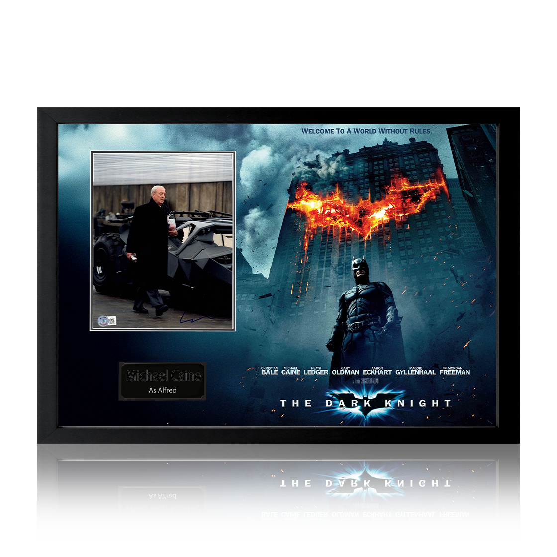 Michael Caine Signed The Dark Knight Image Iconic Frame (Beckett Authentication)