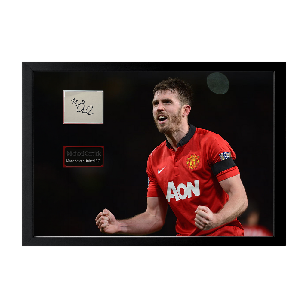 Michael Carrick Signed Manchester United Cut Iconic Frame (ACG Cert)