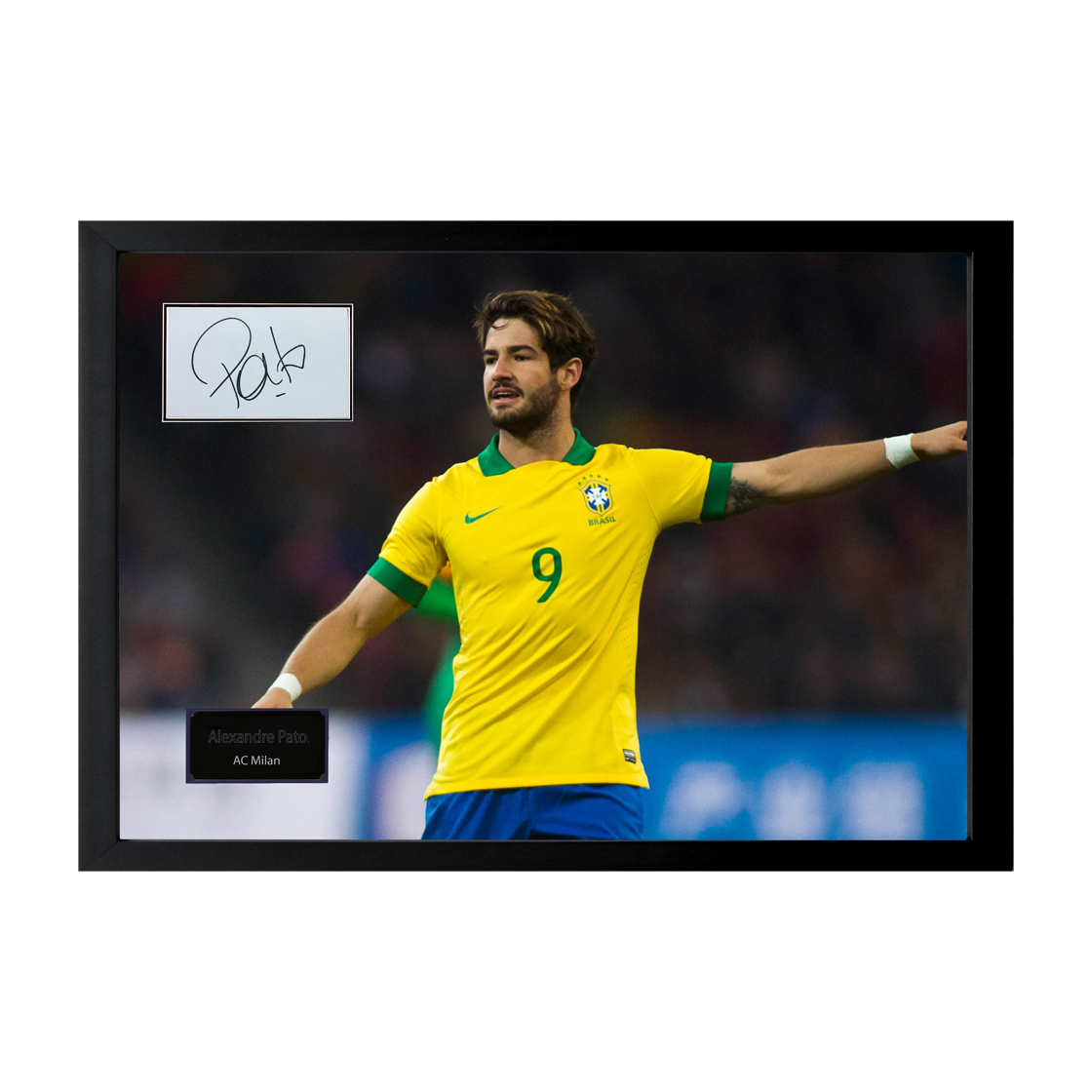 Alexandre Pato Signed Brazil Cut Iconic Frame (ACG Cert)