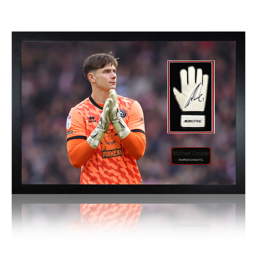 Michael Cooper Signed Sheffield United Goalkeeper Glove Iconic Frame