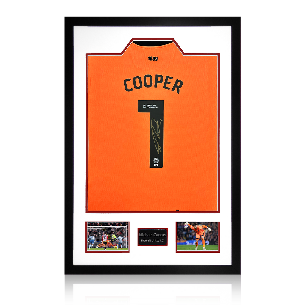 Michael Cooper Signed Sheffield United 24/25 Shirt Premium Frame