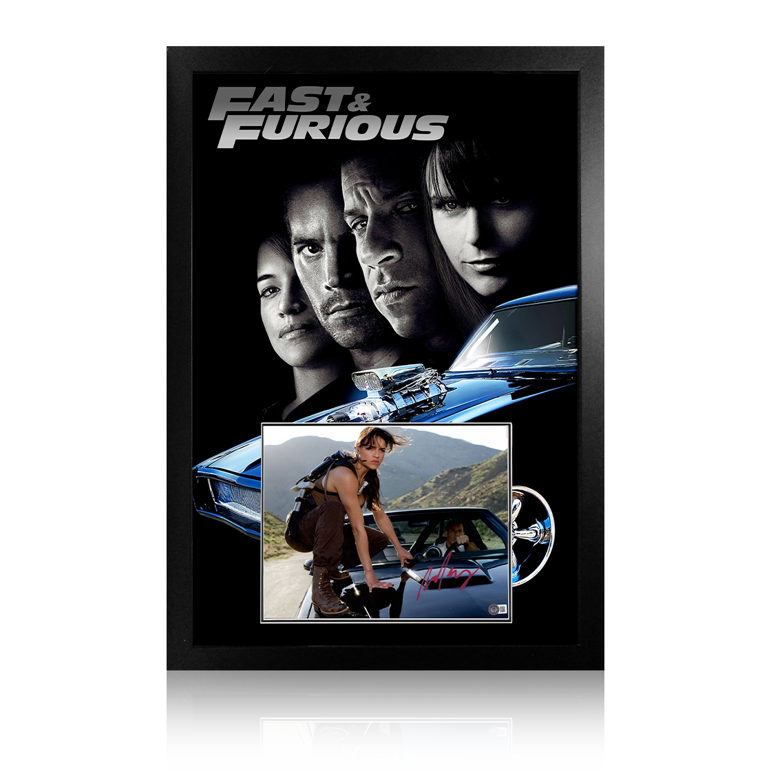 Michelle Rodriguez Signed Fast and Furious Image Premium Frame (Beckett)