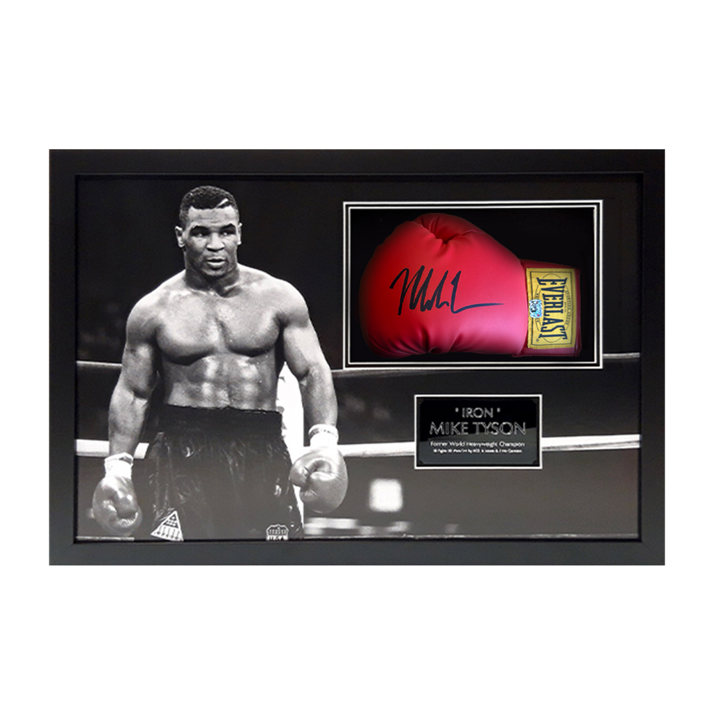 Mike Tyson Signed Red Everlast Glove Iconic Frame