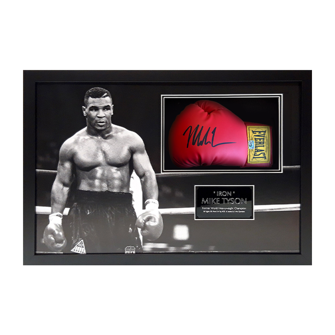 Mike Tyson Signed Red Everlast Glove Iconic Frame