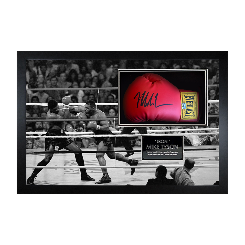 Mike Tyson Signed Red Everlast Glove Iconic Frame