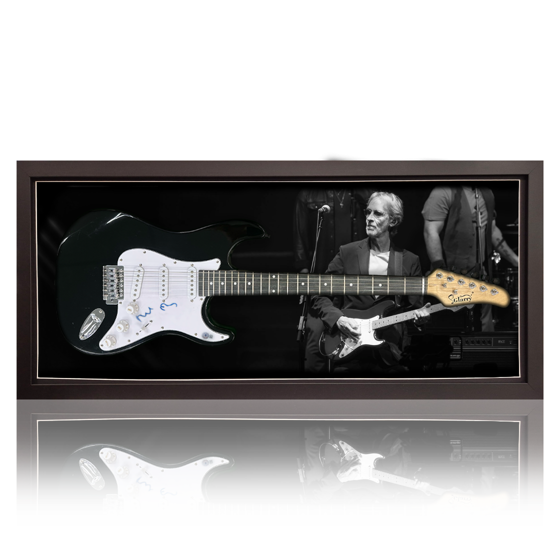 Mike Rutherford Signed Guitar Frame (Beckett)