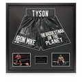 Mike Tyson Signed Framed Shorts Display (JSA)