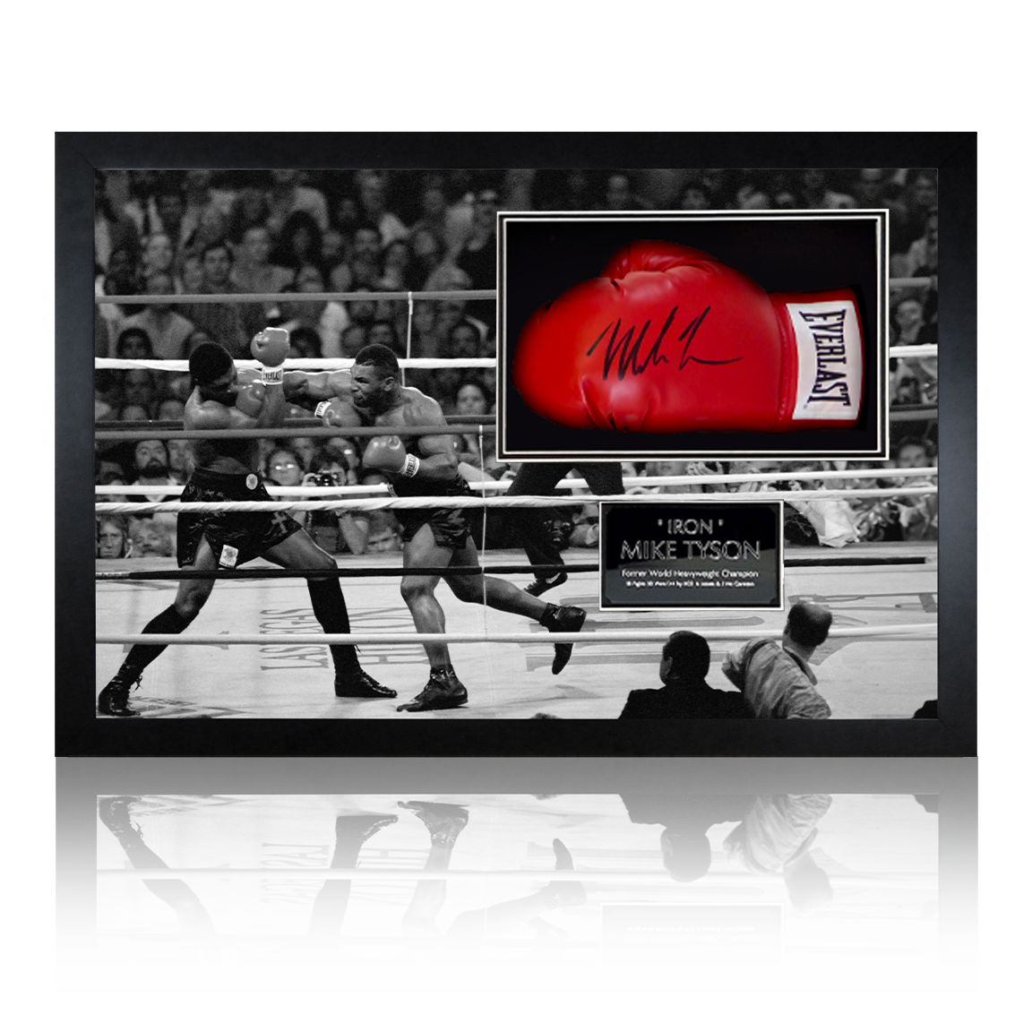 Mike Tyson Signed Red Everlast Glove Iconic Frame