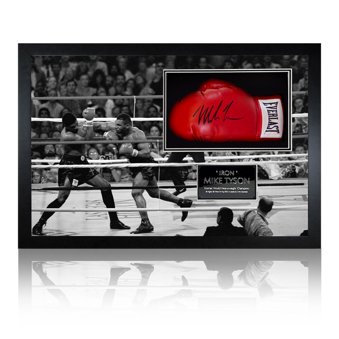 Mike Tyson Signed Red Everlast Glove Iconic Frame