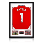 Mikel Arteta Signed Arsenal Shirt Premium Frame