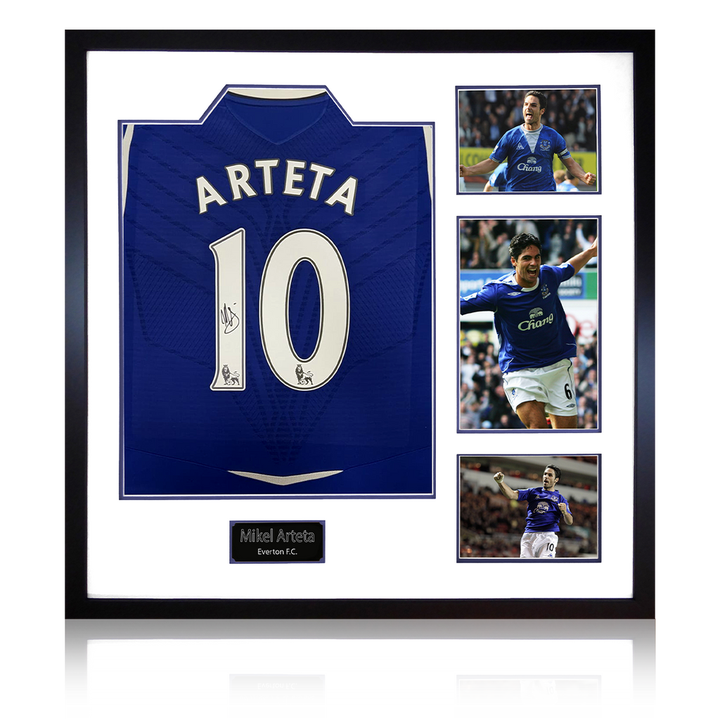 Mikel Arteta Signed Everton Shirt Elite Frame