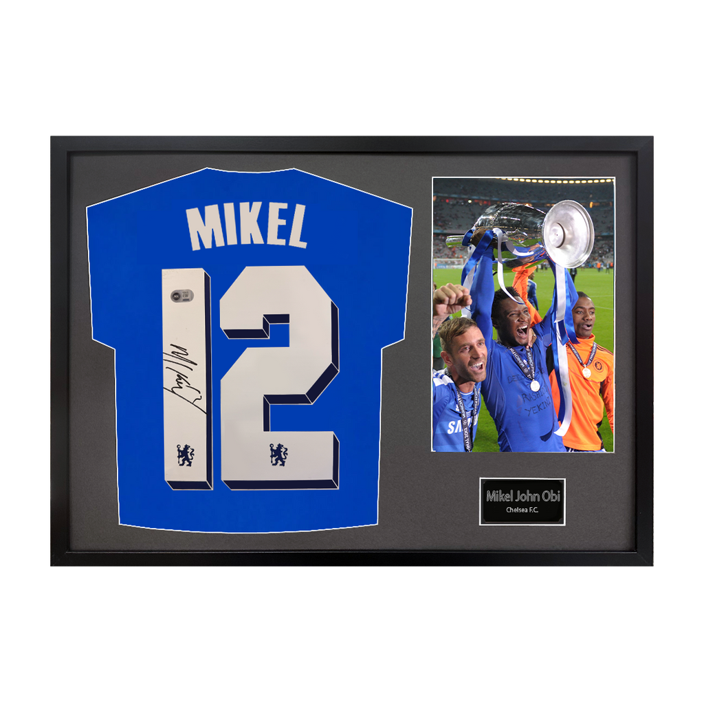 Mikel John Obi Signed Chelsea Shirt Classic Frame (ACG Cert)