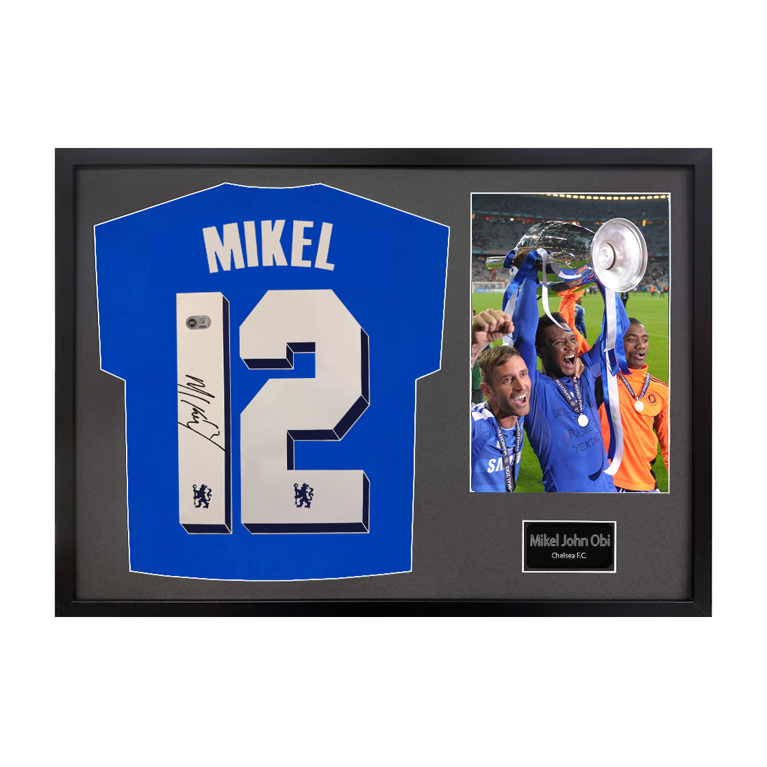 Mikel John Obi Signed Chelsea Shirt Classic Frame (ACG Cert)