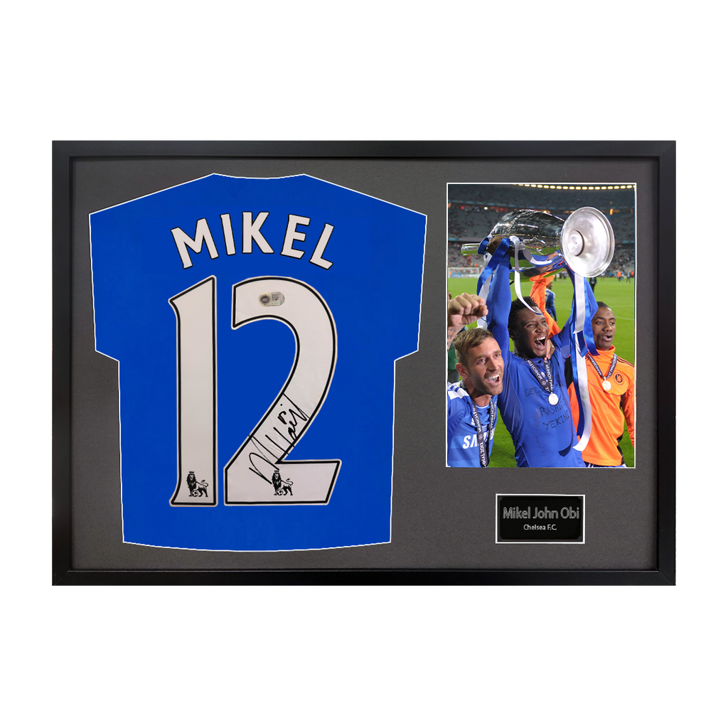 Mikel John Obi Signed Chelsea Shirt Classic Frame (ACG Cert)
