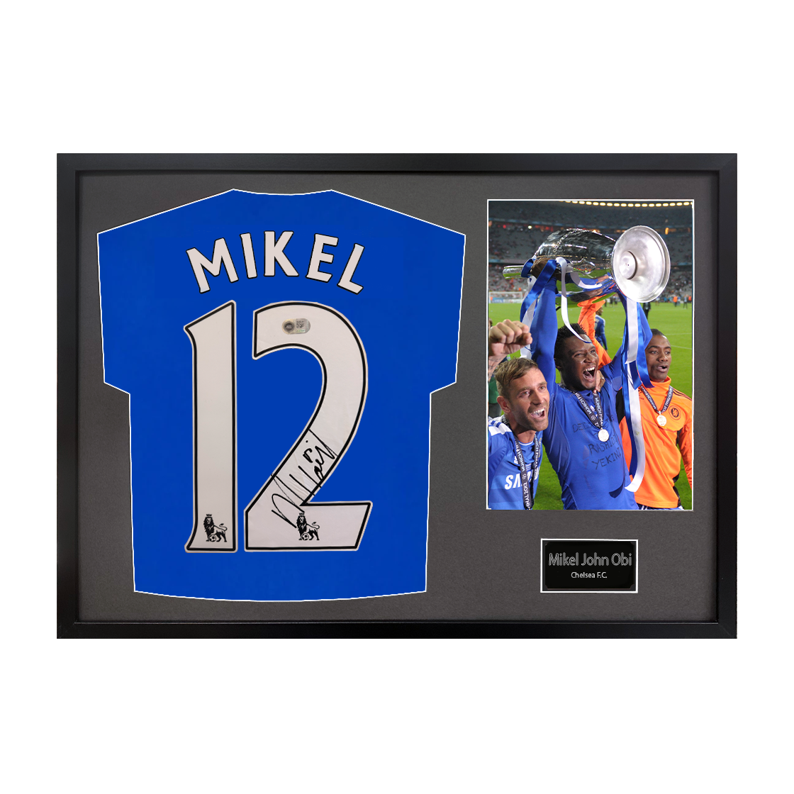 Mikel John Obi Signed Chelsea Shirt Classic Frame (ACG Cert)