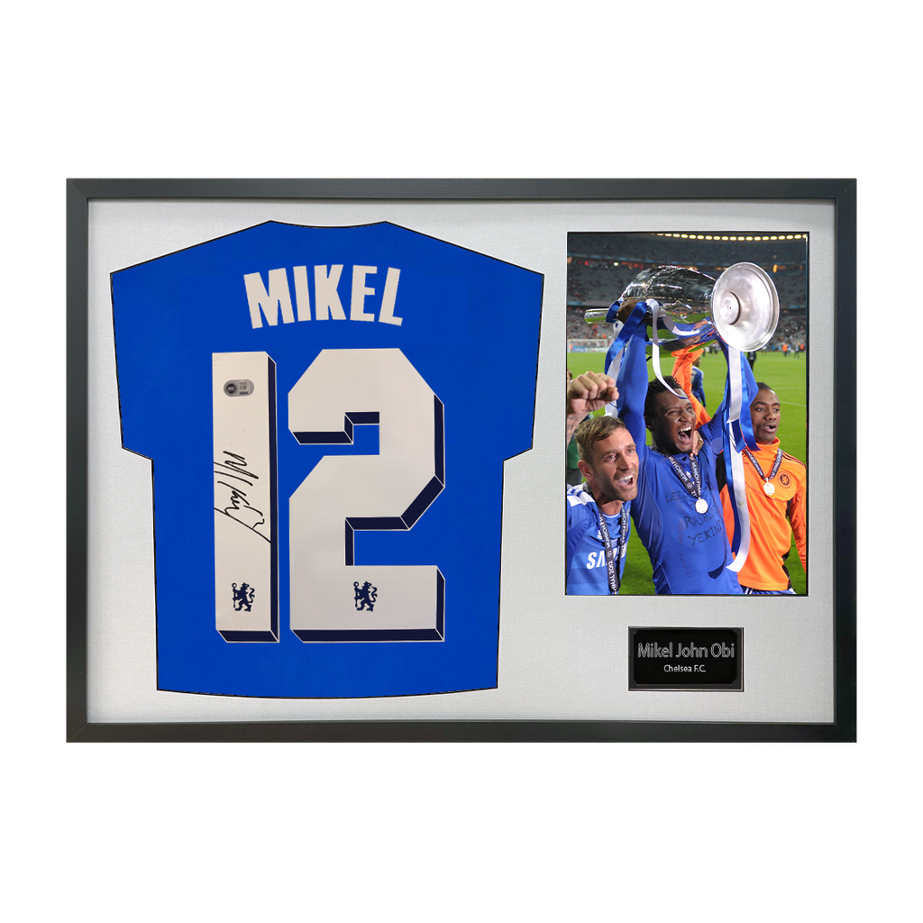 Mikel John Obi Signed Chelsea Shirt Classic Frame (ACG Cert)