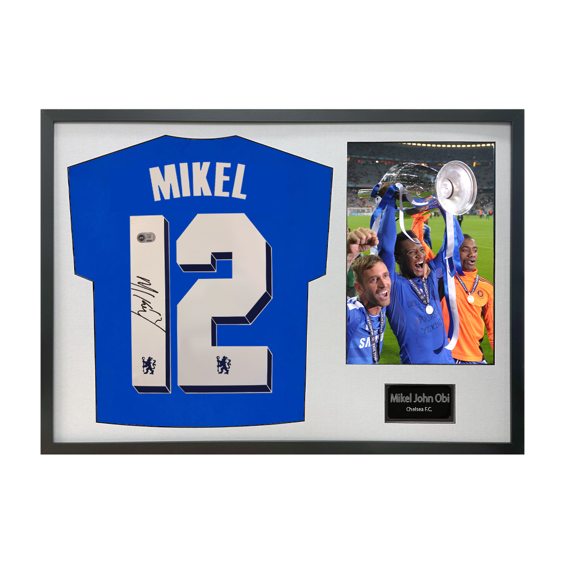 Mikel John Obi Signed Chelsea Shirt Classic Frame (ACG Cert)