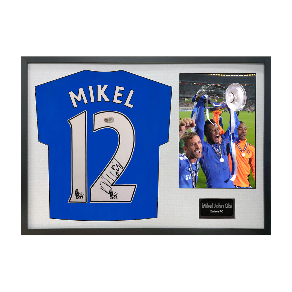Mikel John Obi Signed Chelsea Shirt Classic Frame (ACG Cert)