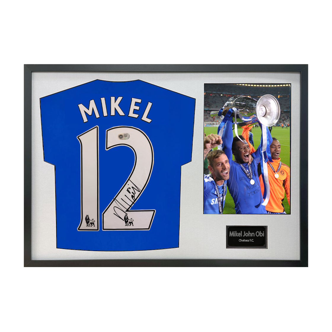 Mikel John Obi Signed Chelsea Shirt Classic Frame (ACG Cert)