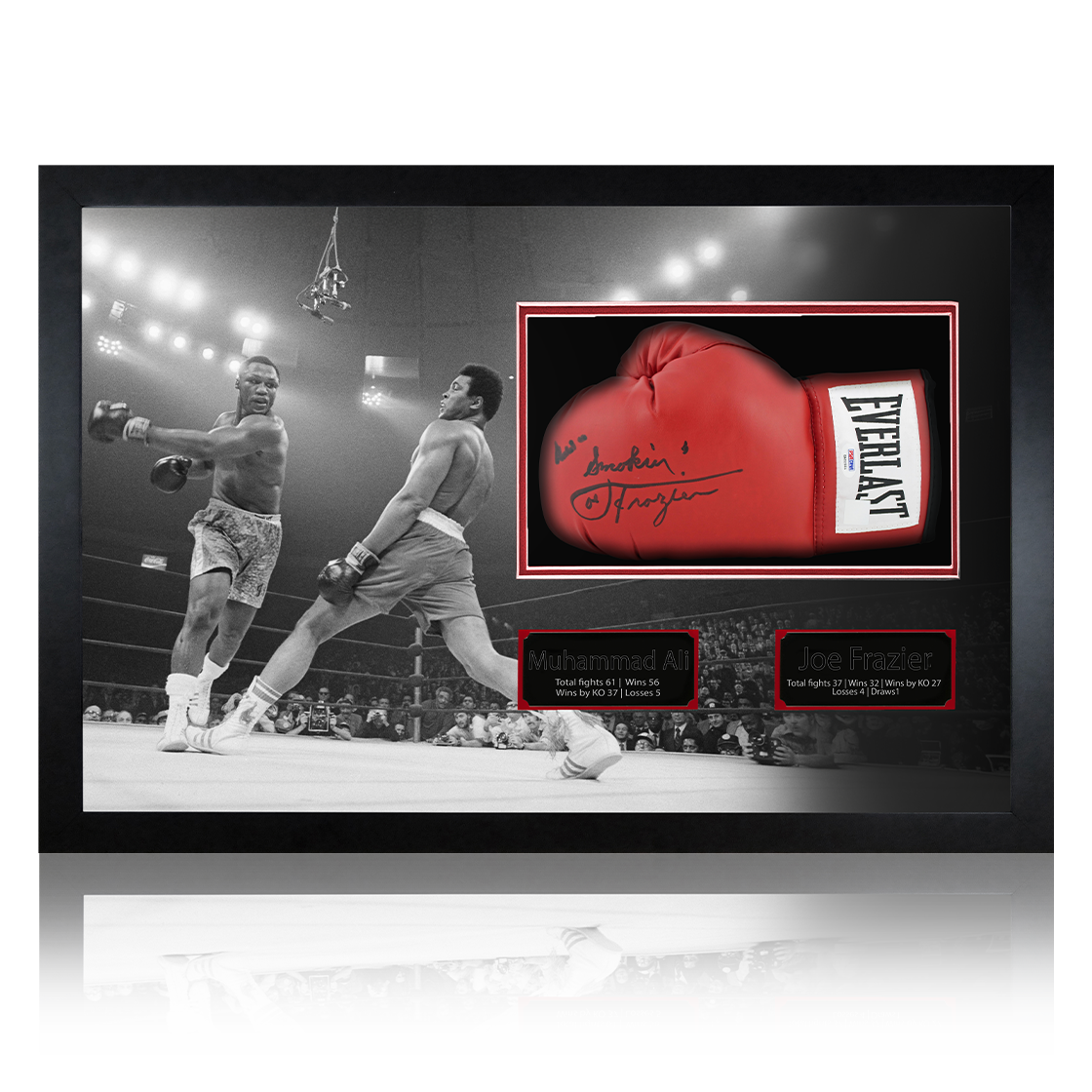 Muhammad Ali & Joe Frazier Signed Glove Iconic Frame (PSA)