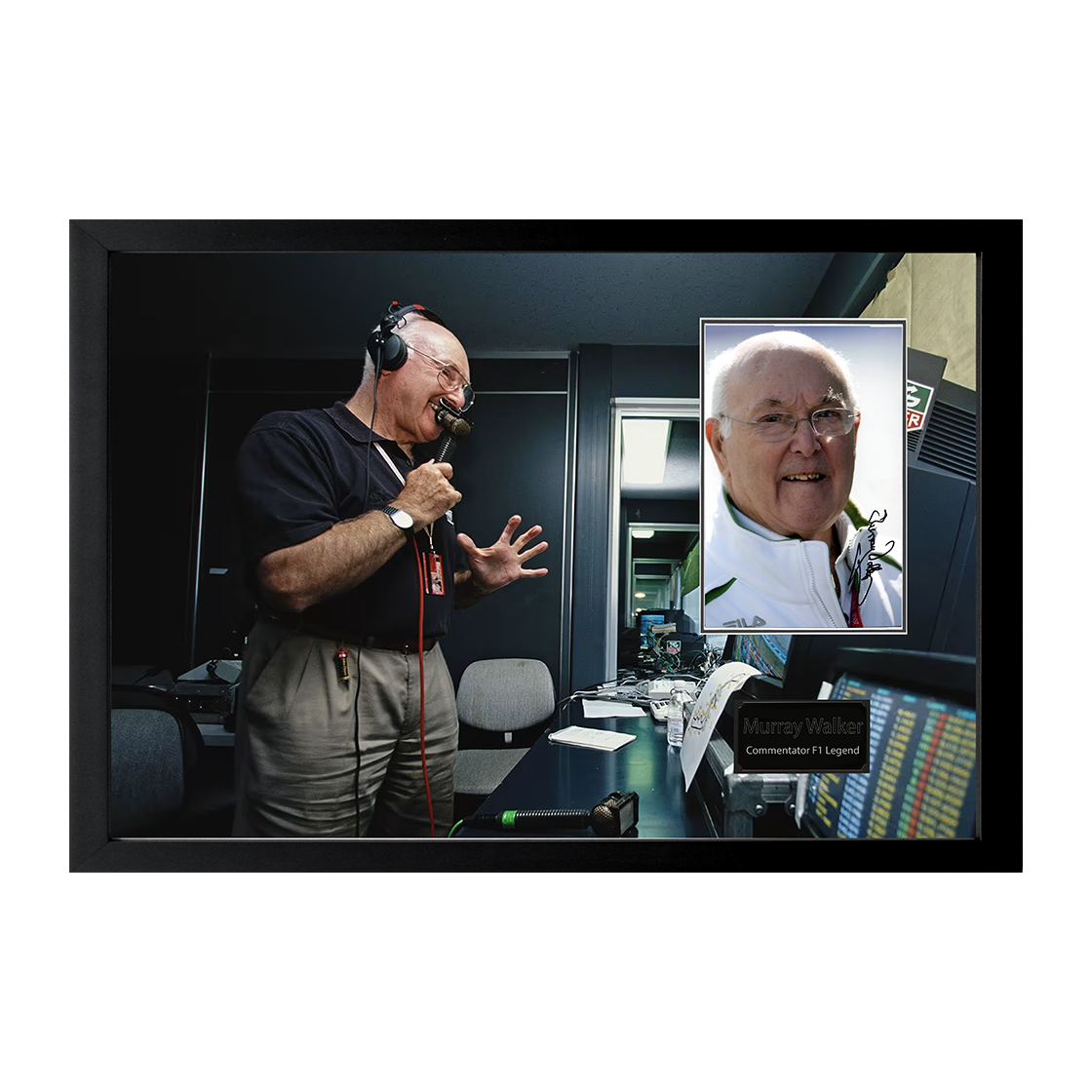 Murray Walker F1 Signed Image Iconic Frame (ACG Cert)