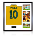 Pele Back Signed Framed Shirt Elite Frame (PSA)