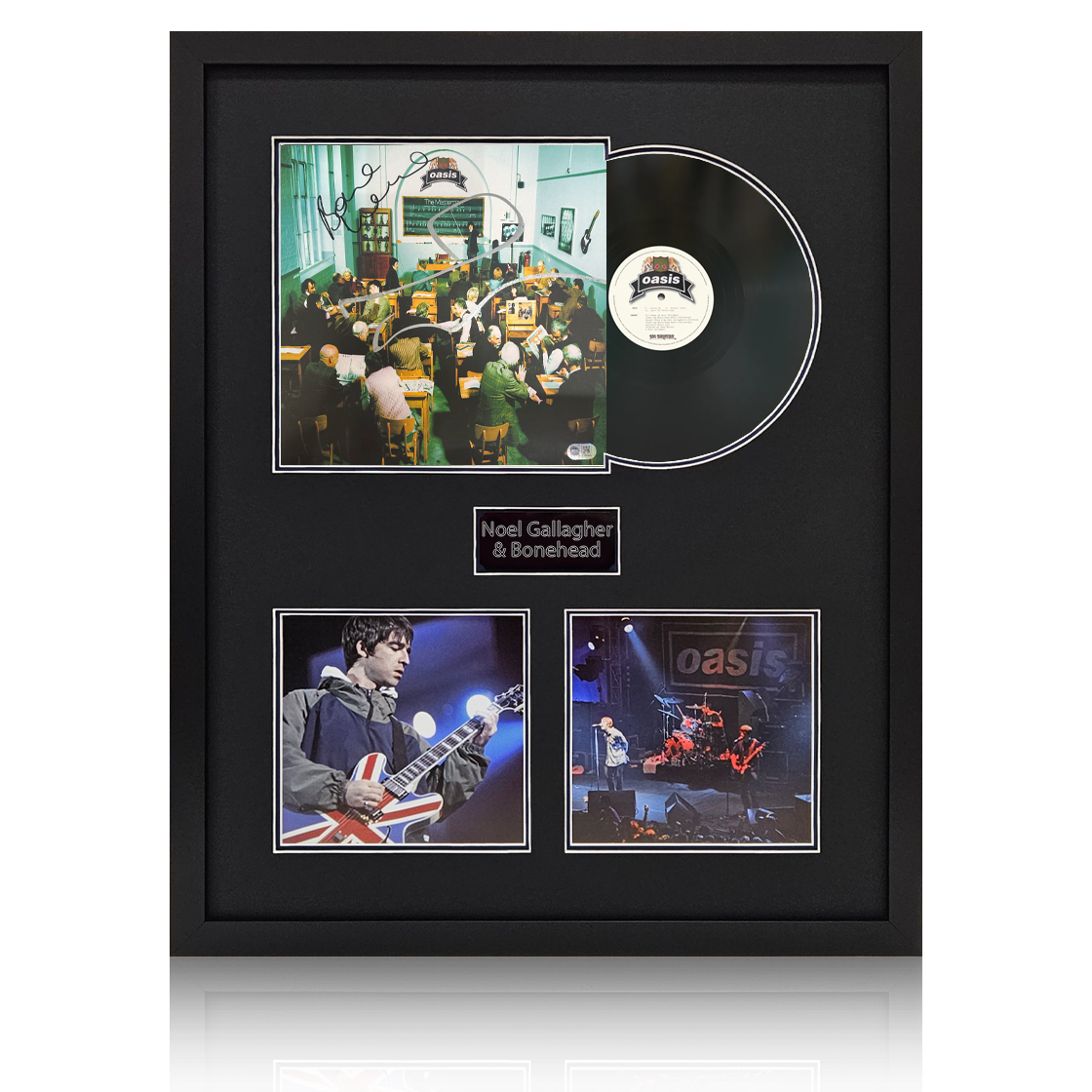 Noel Gallagher & Bonehead Signed The Masterplan LP Elite Frame (ACG Cert)