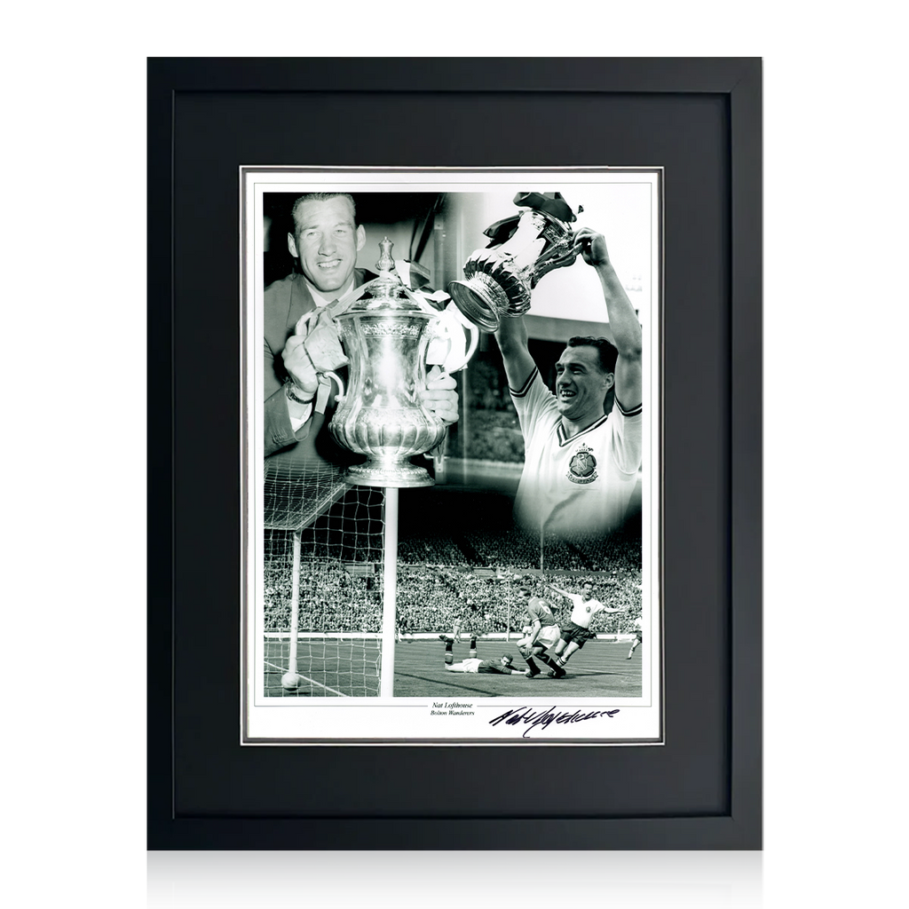 Nat Lofthouse Signed Bolton Wanderers Image 5 Deluxe Mount Frame