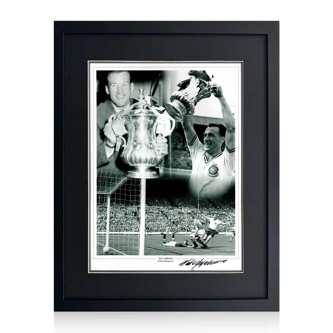 Nat Lofthouse Signed Bolton Wanderers Image 5 Deluxe Mount Frame