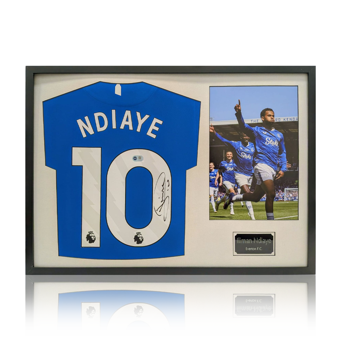 Iliman Ndiaye Signed Everton Shirt Classic Frame (ACG Cert)