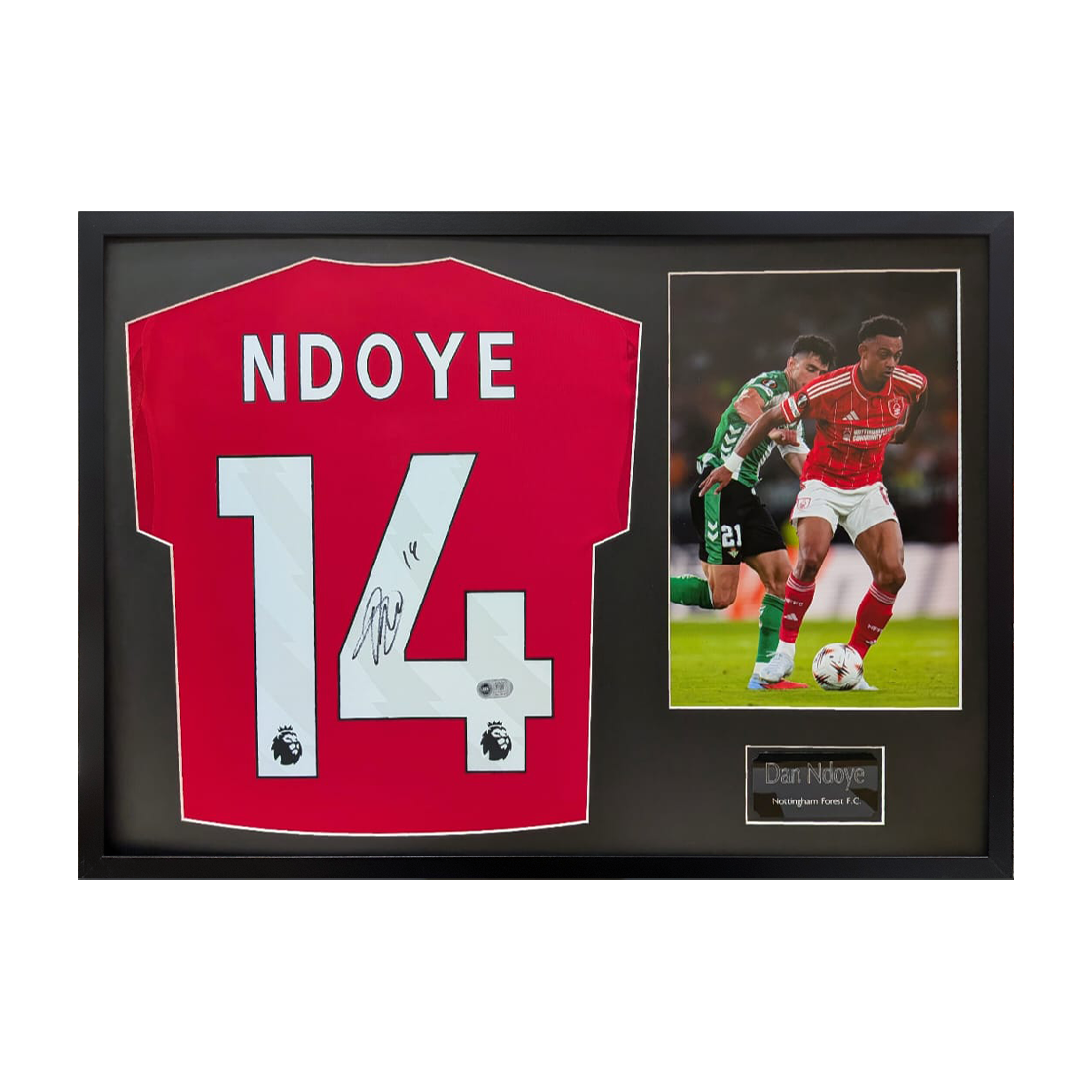 Dan Ndoye Signed Nottingham Forest Shirt Classic Frame (ACG Cert)