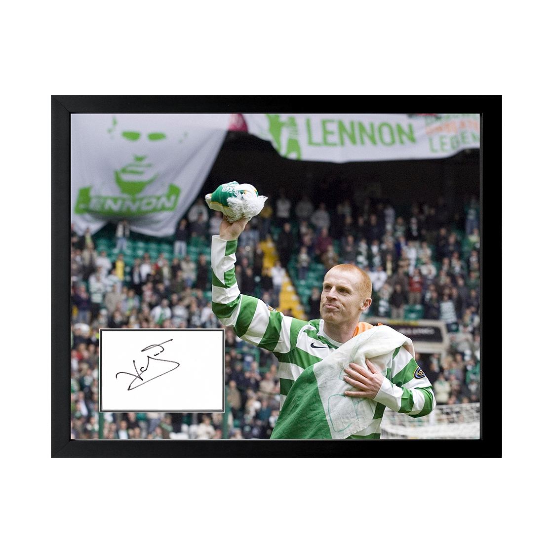 Neil Lennon Signed Celtic Cut Deluxe Mount Frame