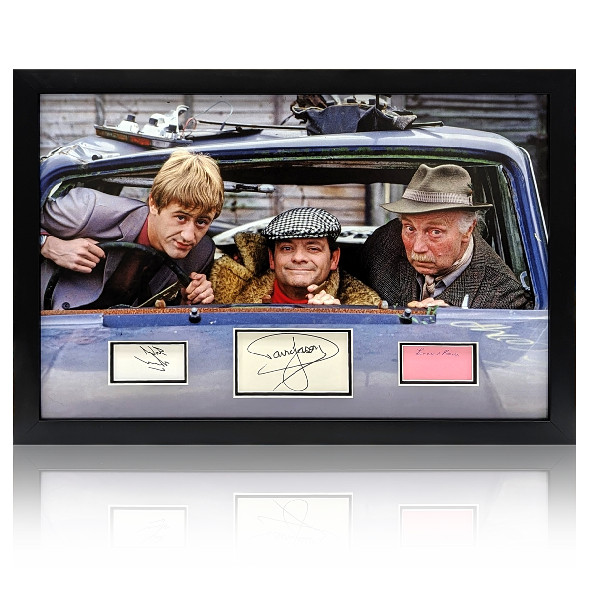 Only Fools and Horses Del Boy, Rodney & Grandad Signed Framed Display