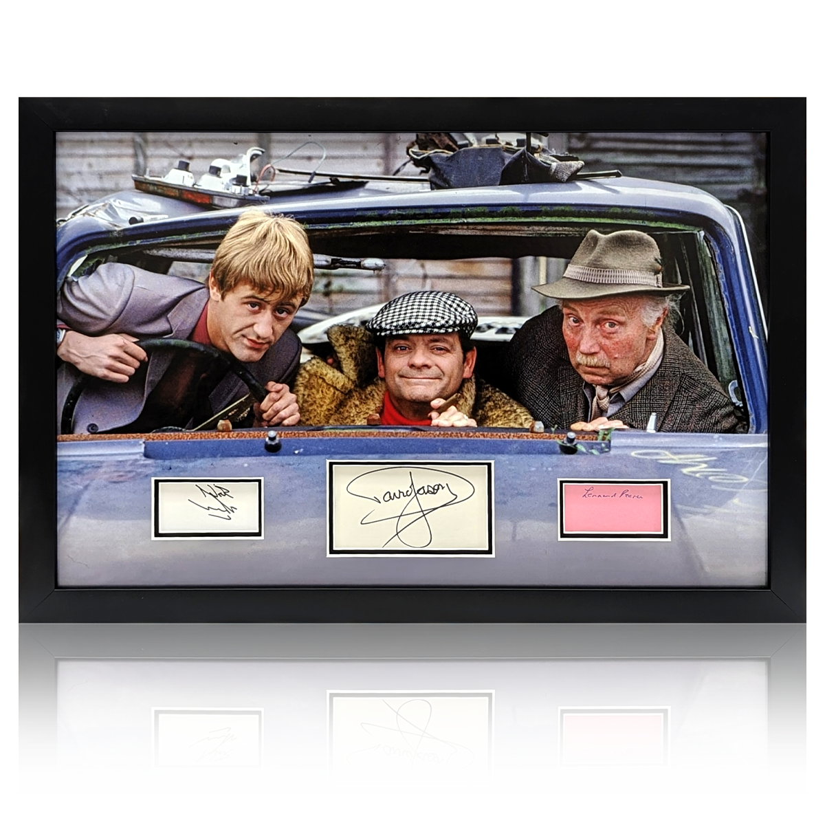 Only Fools and Horses Del Boy, Rodney & Grandad Signed Framed Display