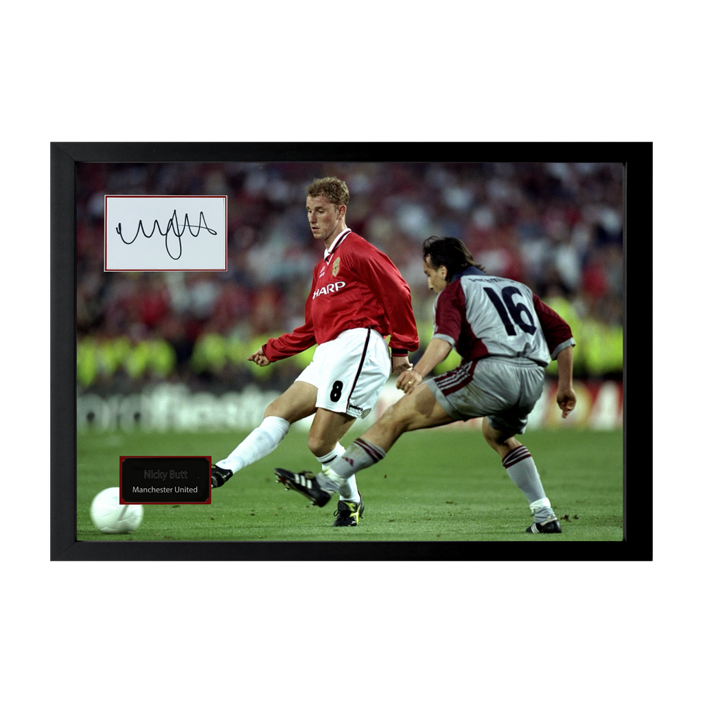 Nicky Butt Signed Manchester United Cut Iconic Frame (ACG Cert)