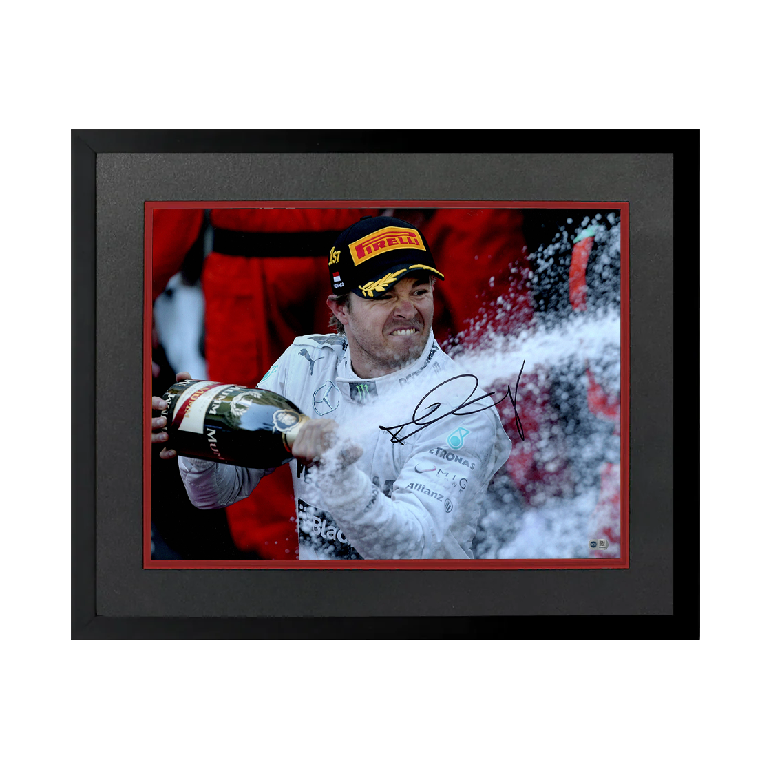 Nico Rosberg Signed 16x12 Image Deluxe Mount Frame (ACG Cert)