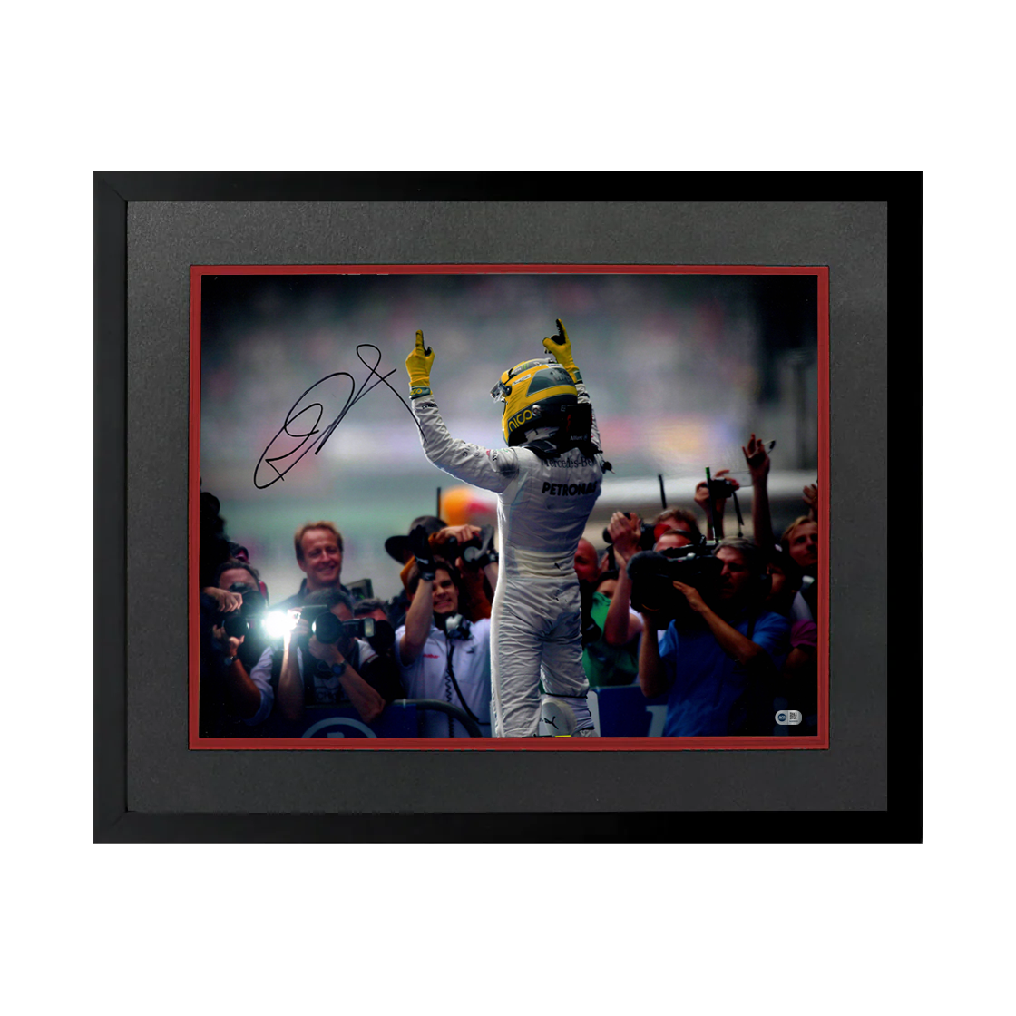Nico Rosberg Signed 16x12 Image Deluxe Mount Frame (ACG Cert)