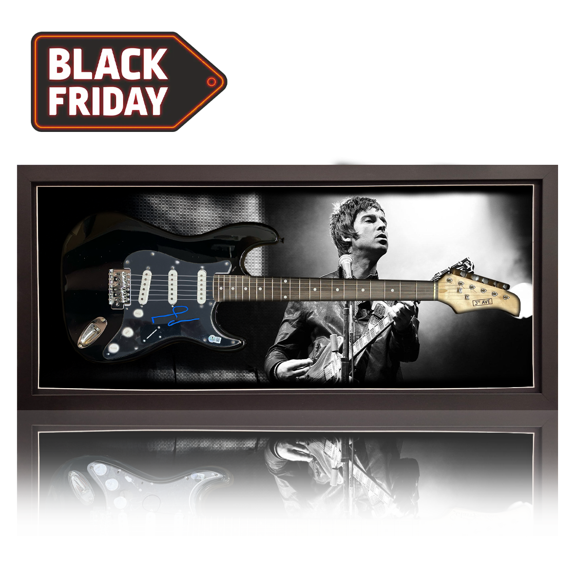 Noel Gallagher Signed Guitar Frame (Beckett)