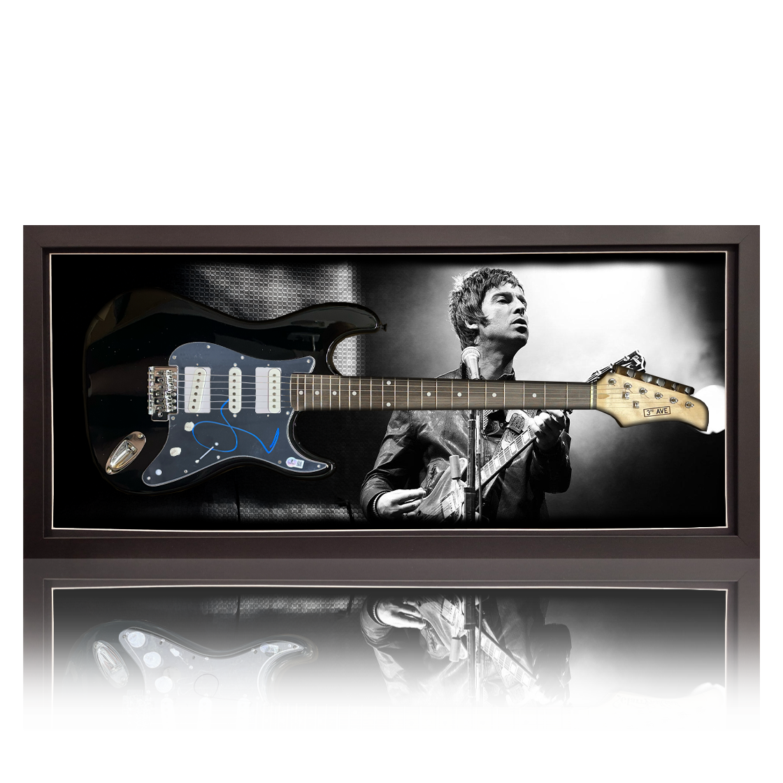 Noel Gallagher Signed Guitar Frame (Beckett)