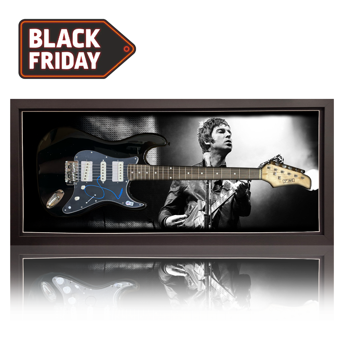 Noel Gallagher Signed Guitar Frame (Beckett)