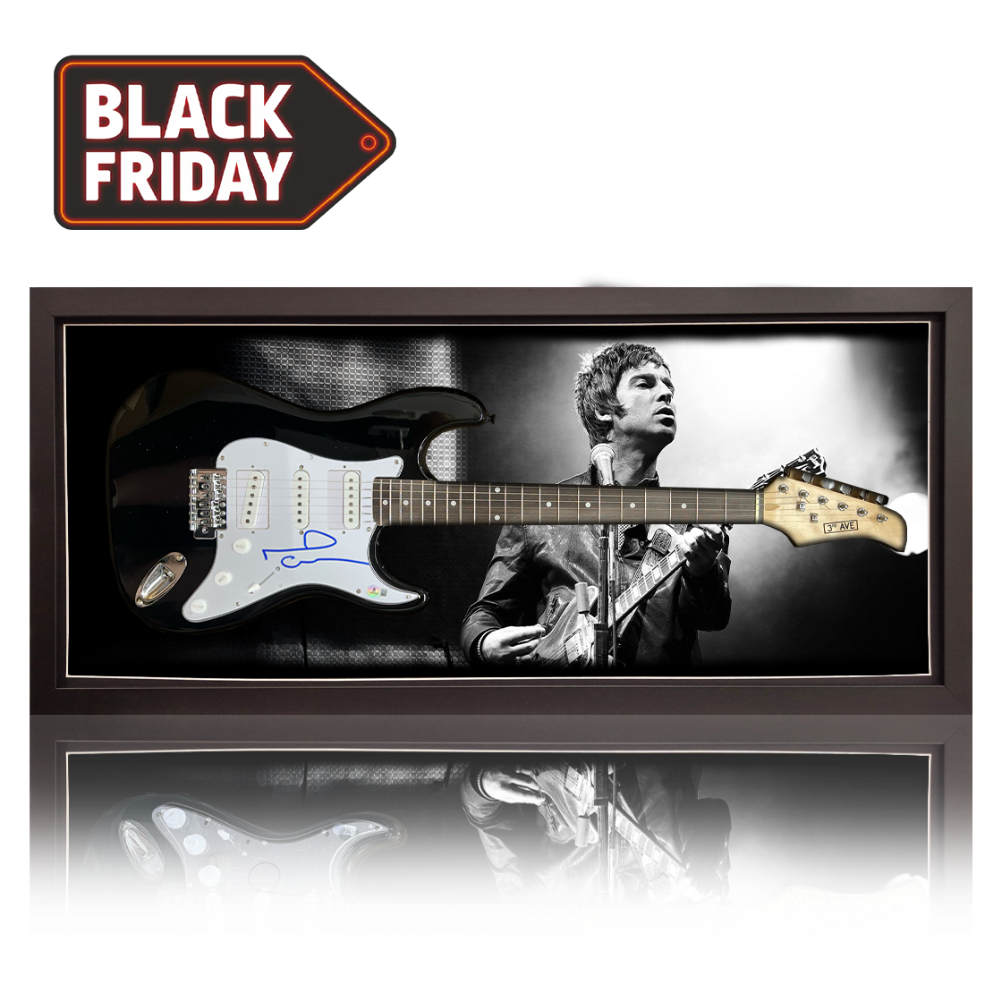 Noel Gallagher Signed Guitar Frame (Beckett)