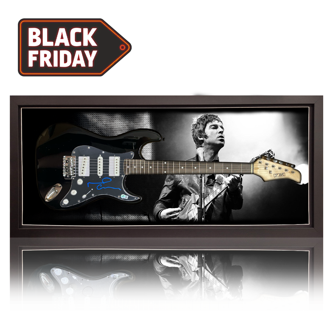 Noel Gallagher Signed Guitar Frame (Beckett)