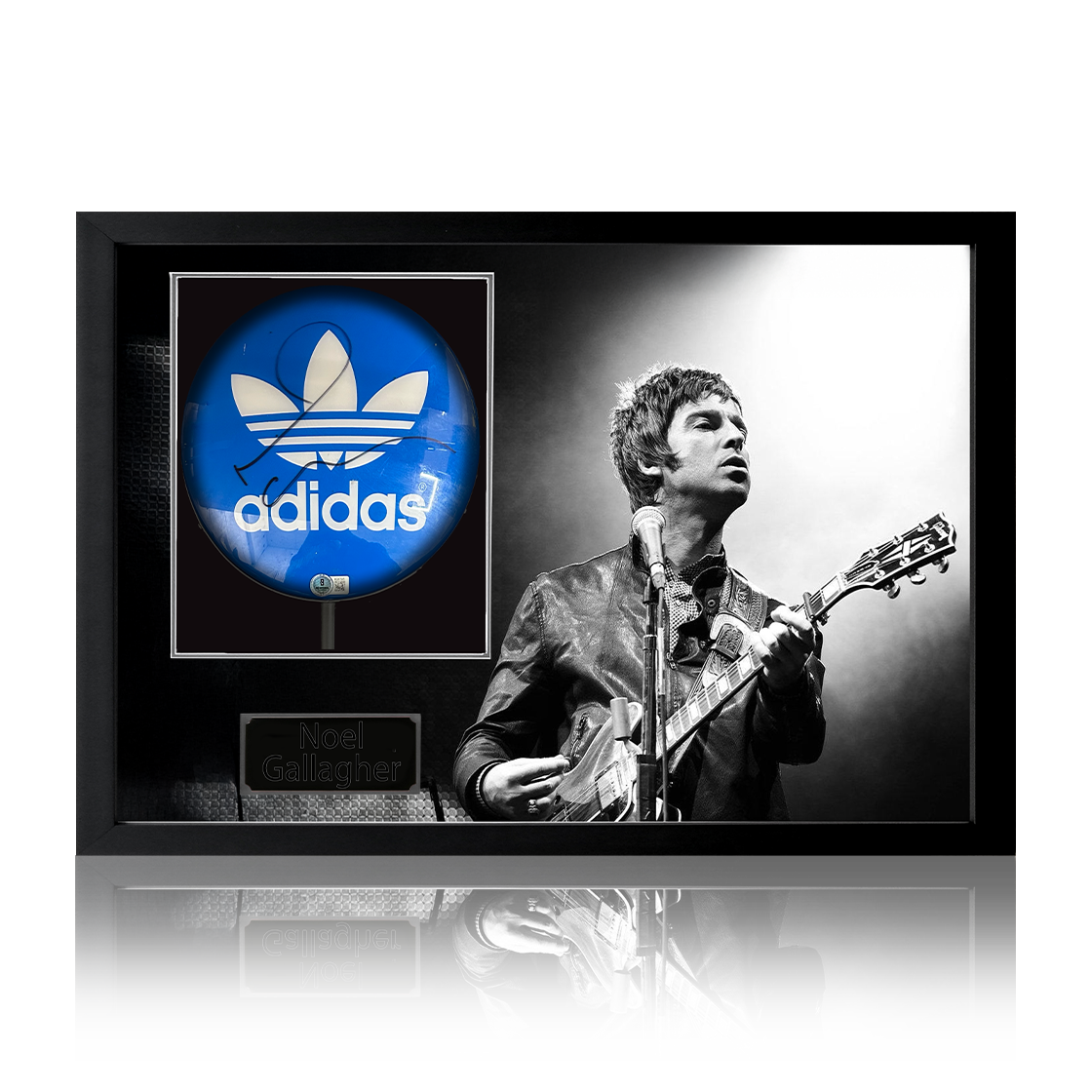 Noel Gallagher Signed Adidas Sign Elite Frame (Beckett)